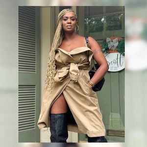 Khaki trench coat dress